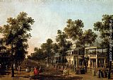 View Of The Grand Walk, vauxhall Gardens, With The Orchestra Pavilion, The Organ House, The Turkish Dining Tent And The Statue Of Aurora by Canaletto